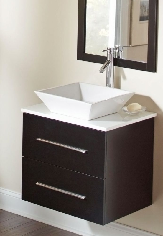 Modern Floating Vessel Vanity with Square Sink