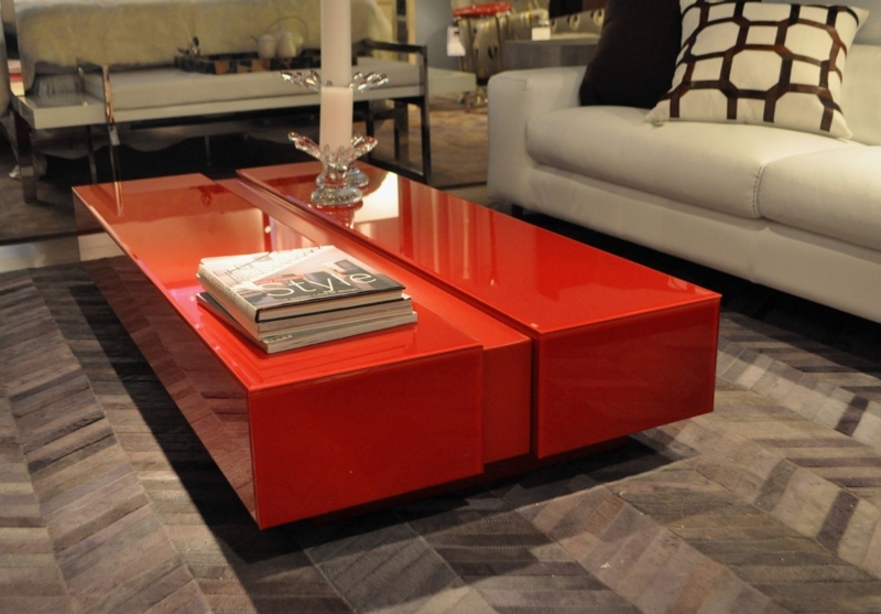 Modern Glossy Red Coffee Tables for Living Rooms