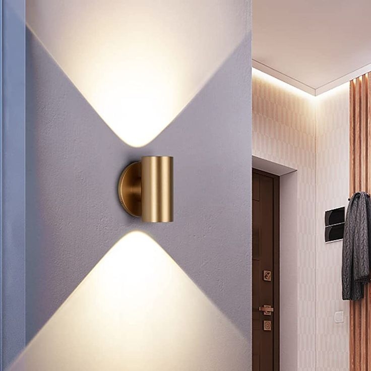 Modern Gold Cylinder Wall Sconce with Up Down Light