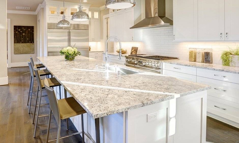 Modern Granite High Top Kitchen Island Design