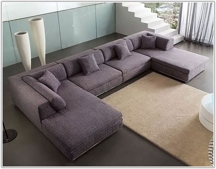 Modern Gray C Shaped Sectional Sofa Design