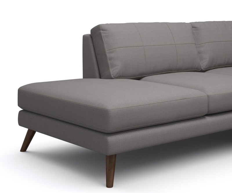 Modern Gray Dane One-Arm Chaise Sofa