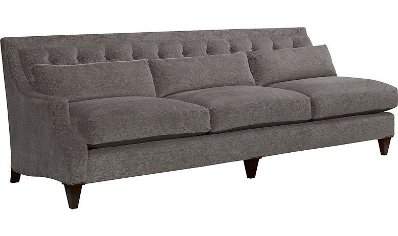 Modern Gray Tufted Max One Arm Sofa by Thomas Pheasant