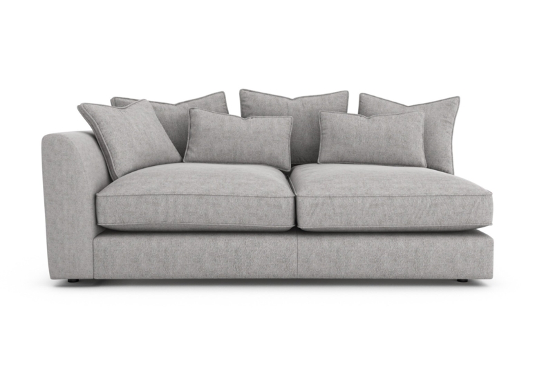 Modern Grey Bossanova One-Arm Sofa with Cushions