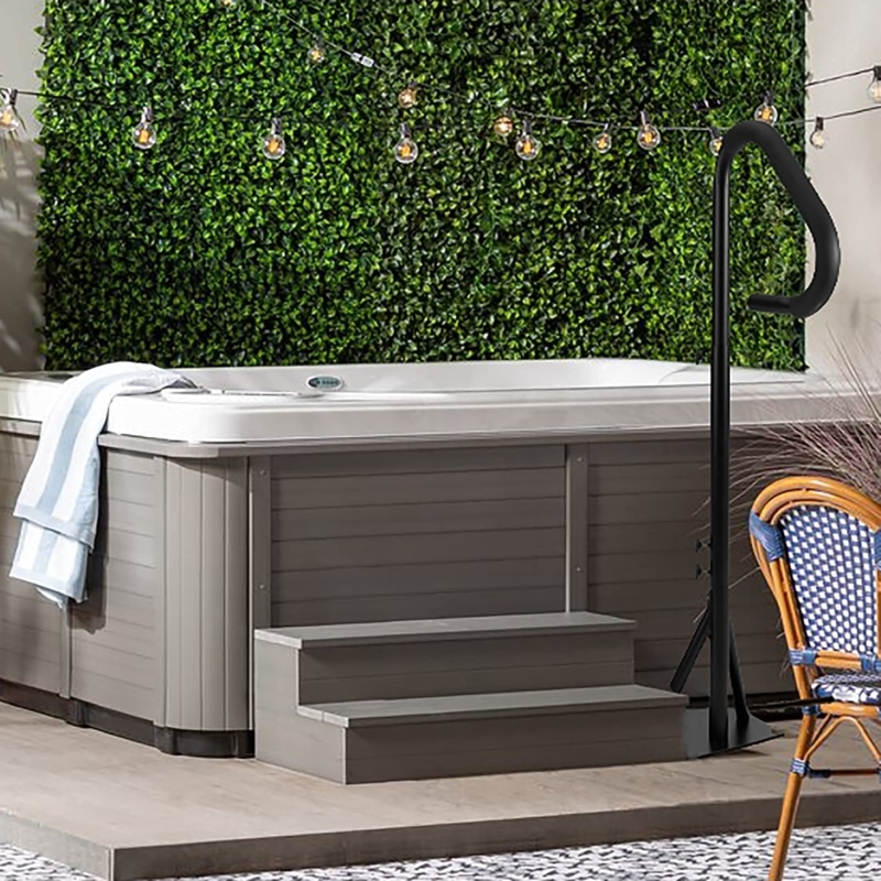 Modern Hot Tub with Safety Handrail and Steps