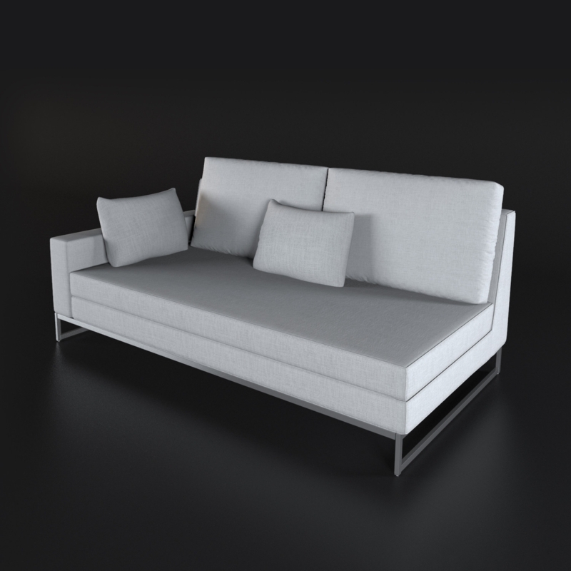 Modern Laguna Charcoal Gray One Arm Sofa Design
