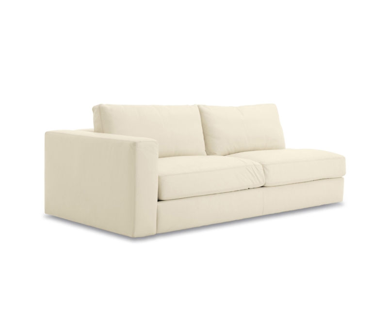 Modern Left-Arm Cream Sofa with Soft Cushions