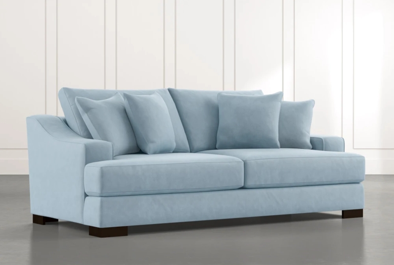 Modern Lodge 96" Light Blue Sofa with Cushions