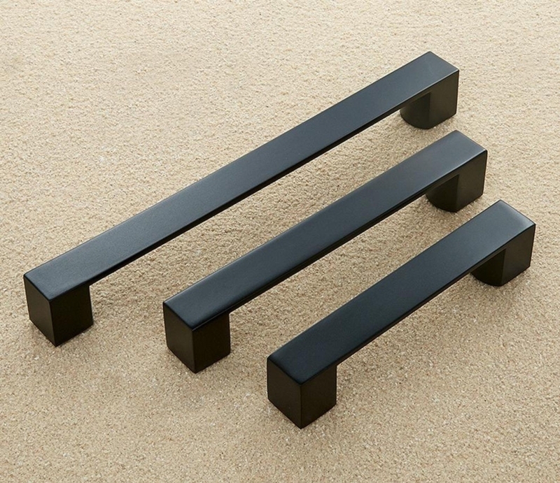 Modern Low Profile Black Cabinet Pull Handles