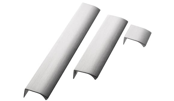 Modern Low Profile Brushed Metal Cabinet Pulls