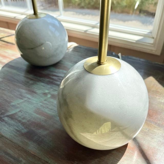Modern Marble Ball Base Table Lamps by Simon Blake
