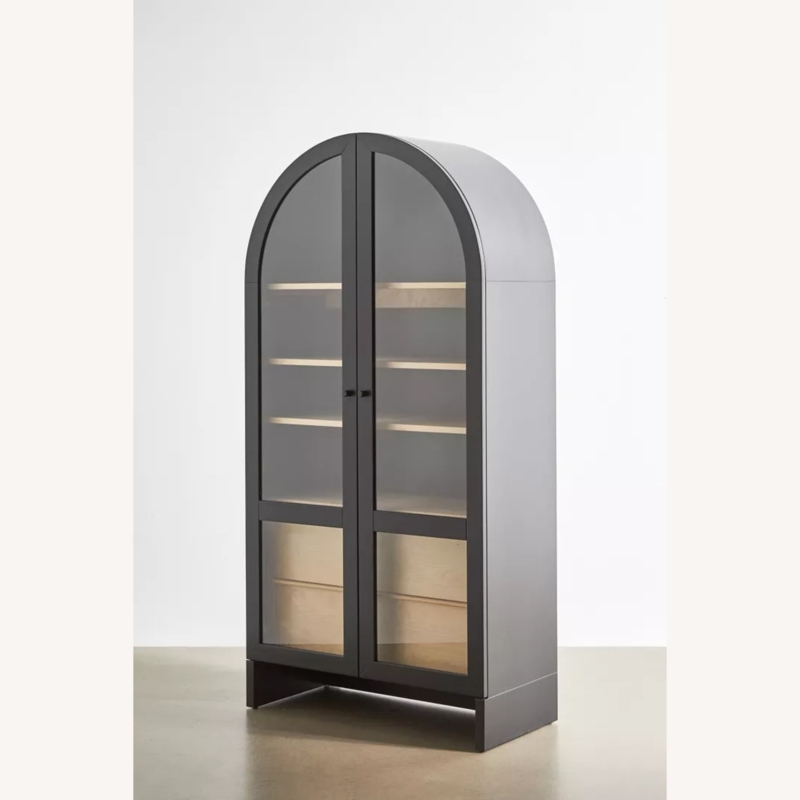 Modern Mason Arch Glass Door Storage Cabinet