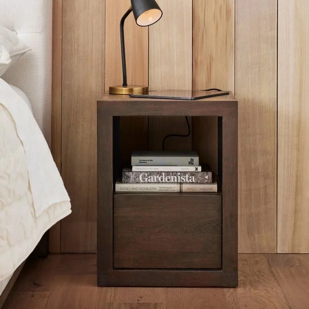 Modern Minimalist Dark Wood Nightstand Design