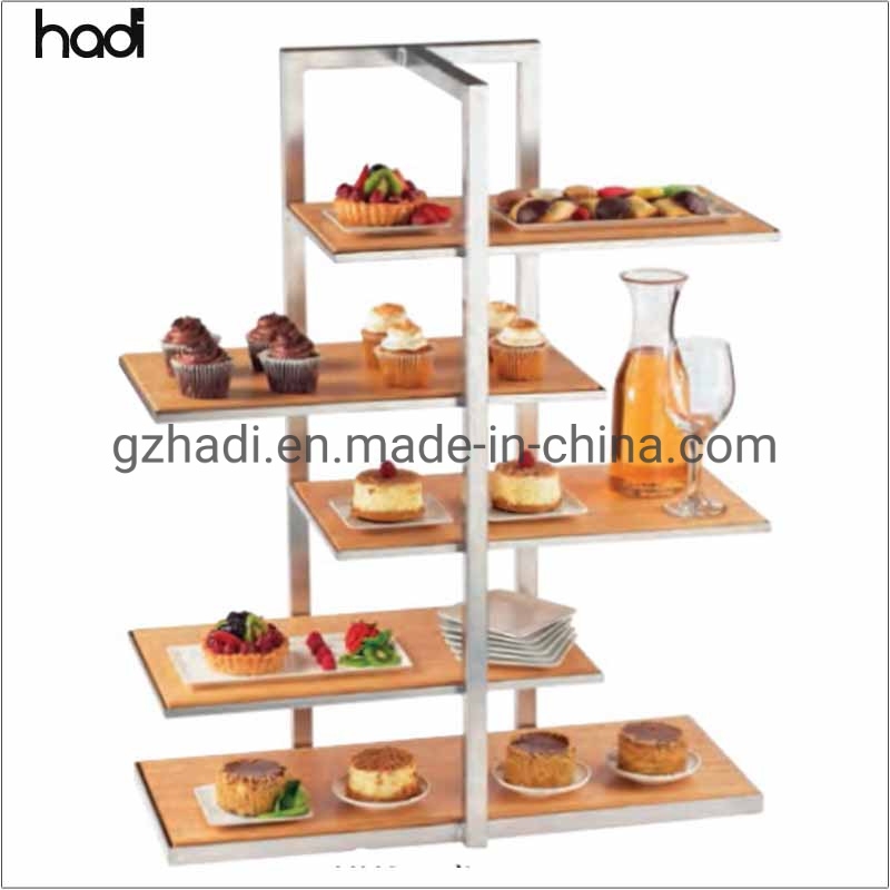 Modern Multi-Tiered Wooden Food Display Stand