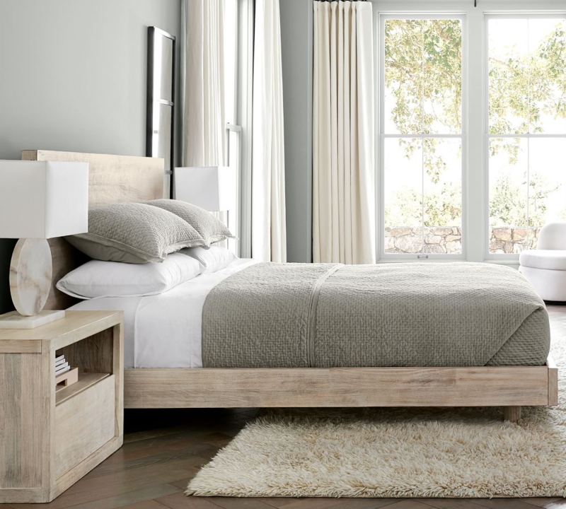 Modern Natural Wood Bedroom with Cayman Nightstand