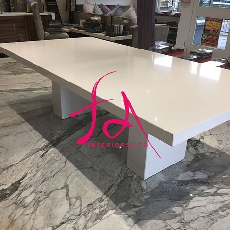 Modern Opulent Quartz Bespoke Large Dining Table