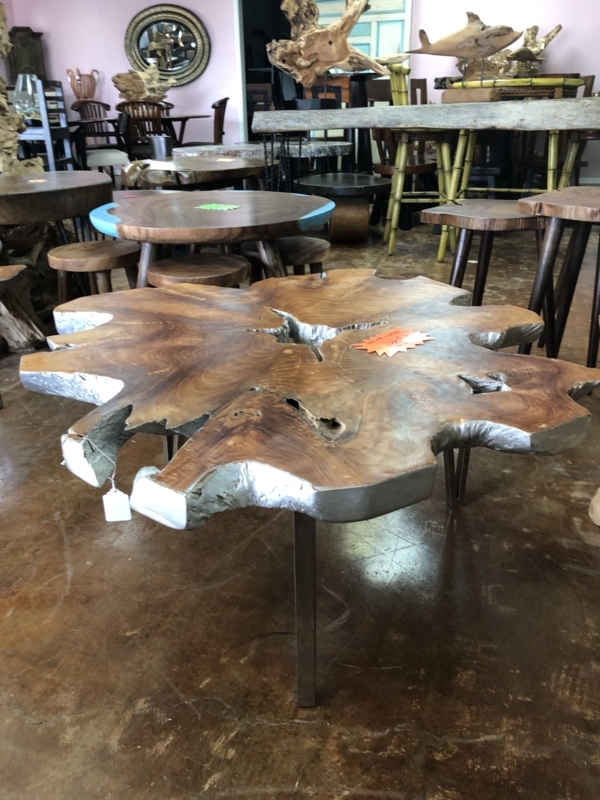 Modern Organic Live Edge Wood Coffee Table