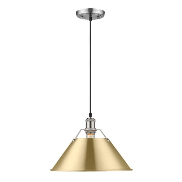 Modern Pewter and Champagne Pendant Light Fixture