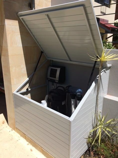 Modern Pool Equipment Enclosure With Easy Access