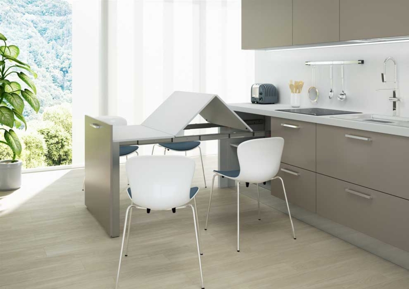 Modern Pull-Out Kitchen Table for Small Spaces