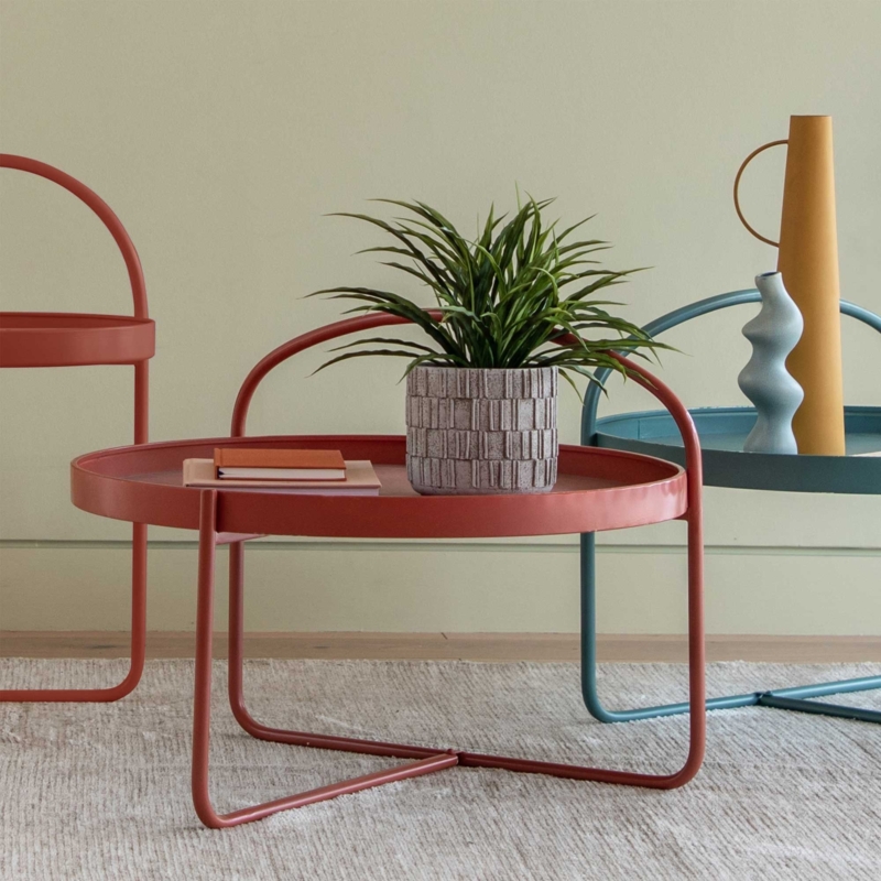 Modern Red Melbury Coffee Table with Minimalist Design