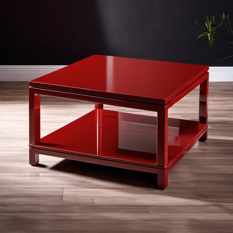Modern Red Square Coffee Table Design