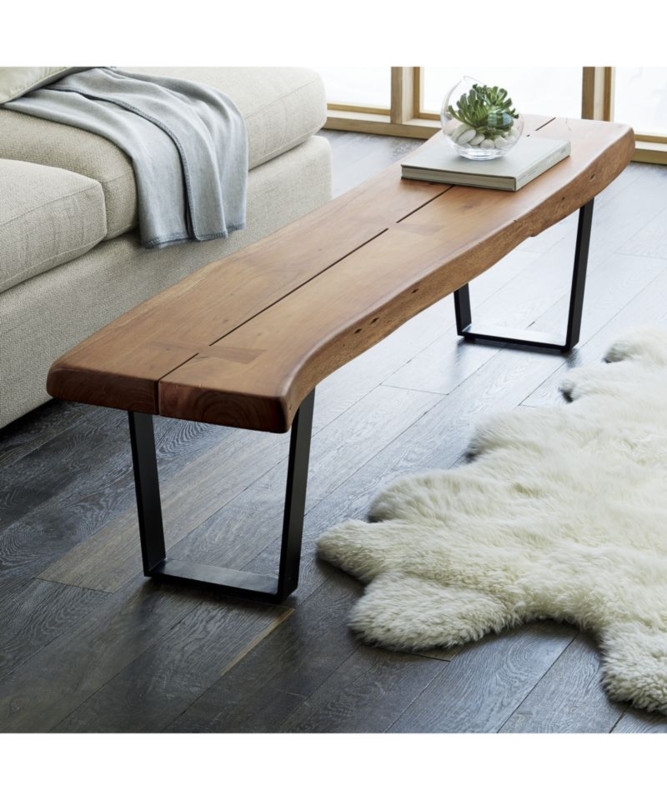 Modern Rustic Yukon Wood Coffee Table Bench