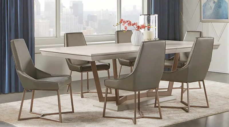 Modern Sofia Vergara Dining Set with Sleek Chairs