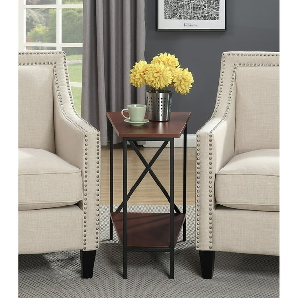 Modern Tucson Wedge End Table with Metal Frame