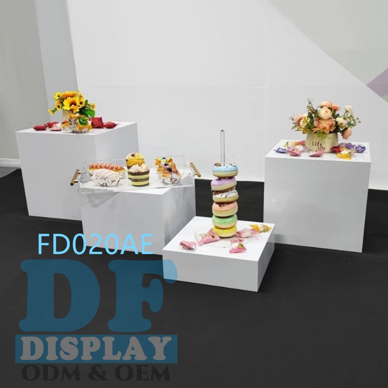 Modern White Acrylic Food Display Stands