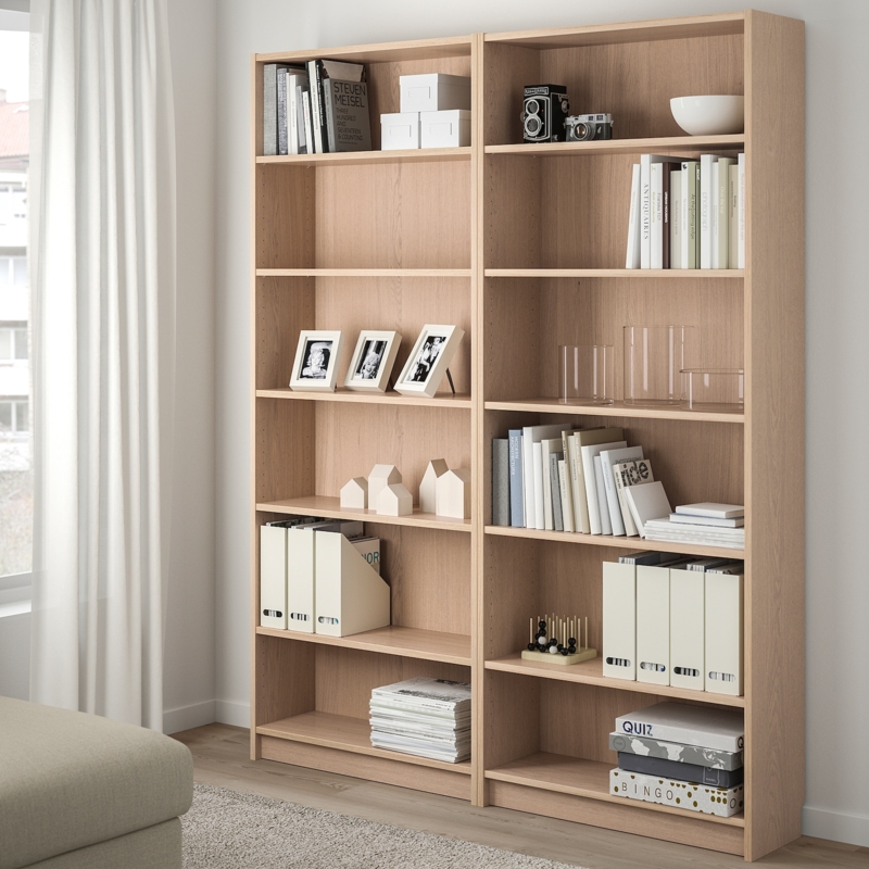 Modern White Stained Oak Billy Bookcase IKEA