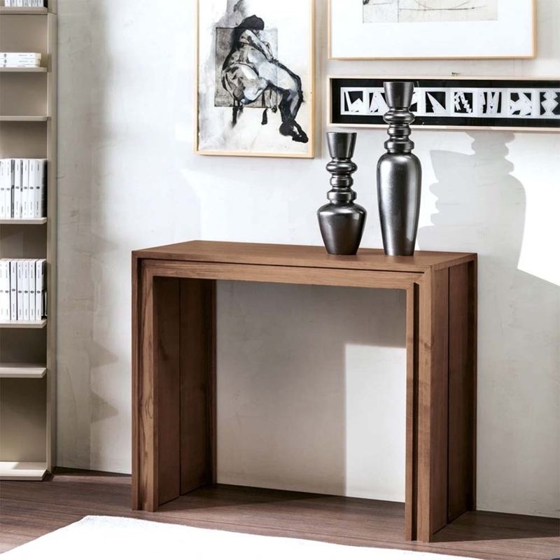 Modern Wooden Extending Console Dining Table