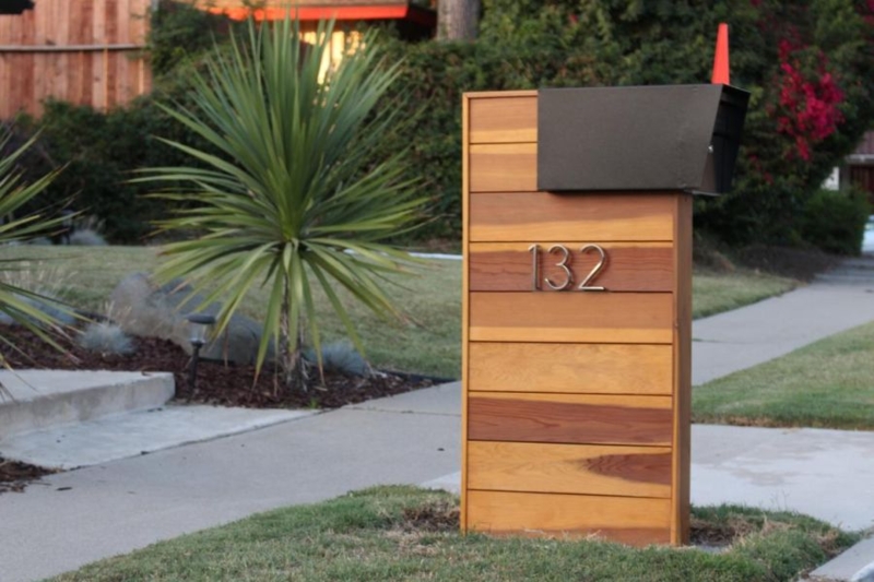 Modern Wooden Mailbox Post Design Ideas