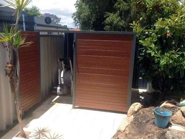 Modern Wooden Pool Equipment Cover Design
