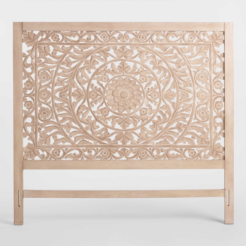 Natural Carved Wooden Boho Headboard Zaria Collection