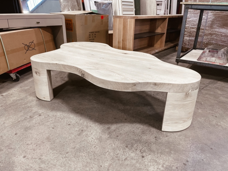 Natural Wood Organic Shape Coffee Table Design