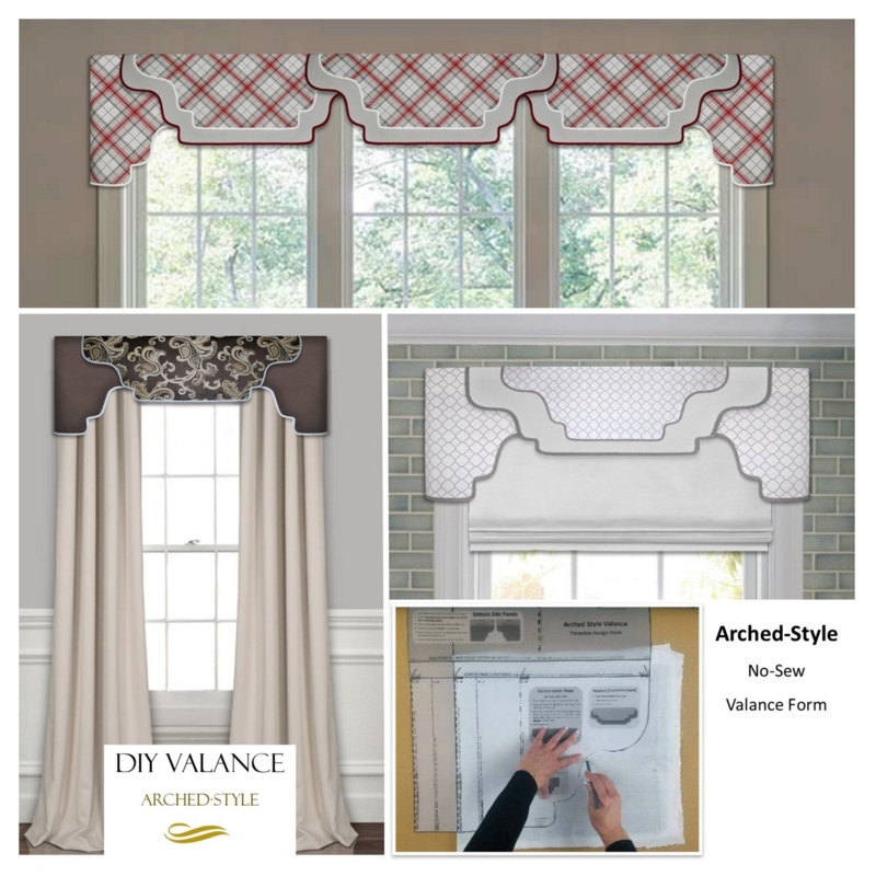 No-Sew Cornice Valance Kit, 3 Styles Included, Reusable for Unlimited ...