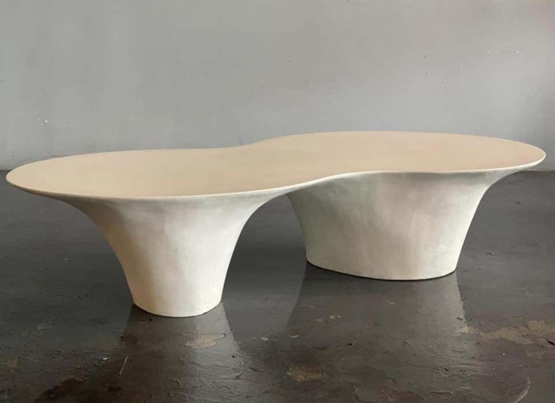 Organic Concrete Island Coffee Table Modern Design