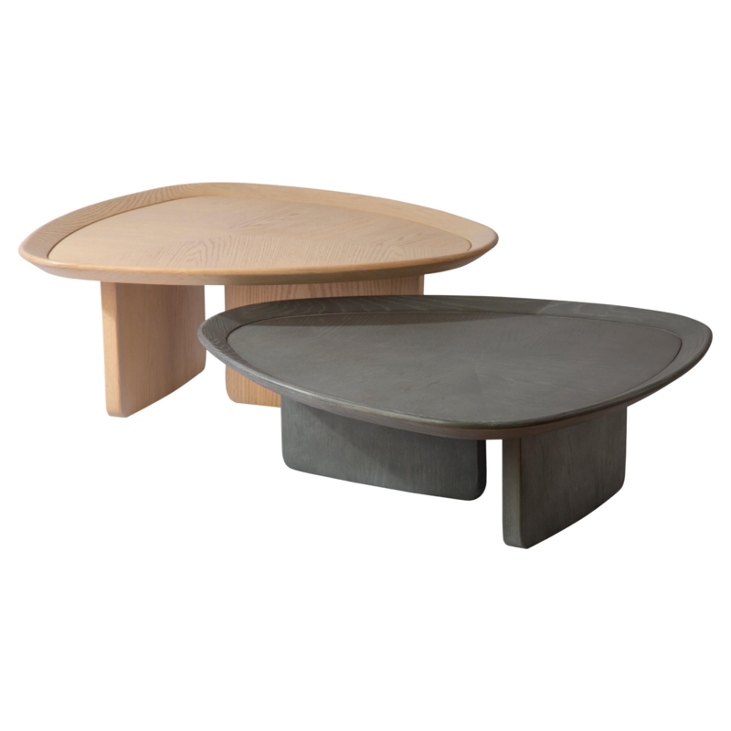 Organic Oak Coffee Table Set with Natural Grey Stain