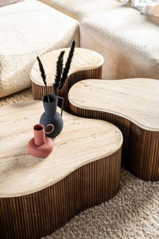 Organic Shape Coffee Tables for Calm Living Rooms