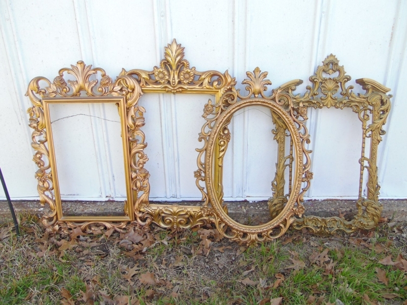 Ornate Extra Large Gold Vintage Mirror Frames