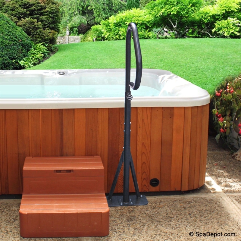Outdoor Hot Tub Safety Handrail and Steps Design