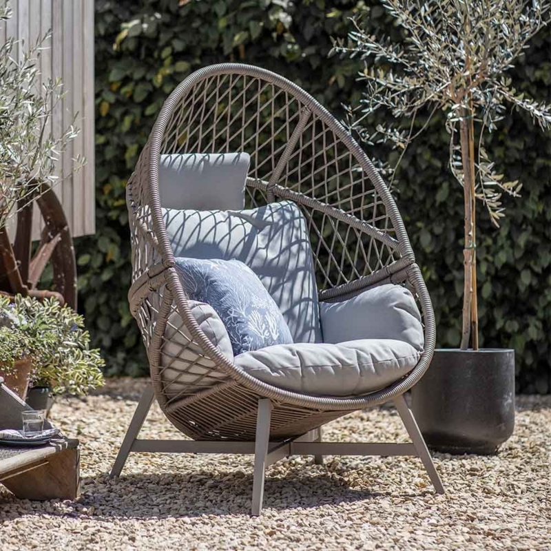 Outdoor Lauren Cocoon Chair with Plush Cushions