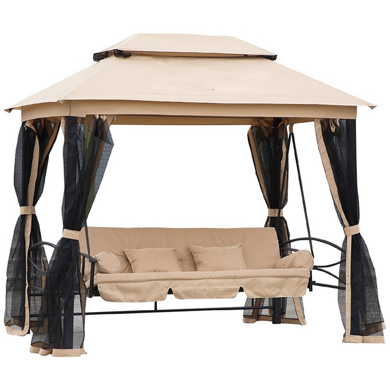Outsunny 3 Person Outdoor Patio Chair Gazebo Swing