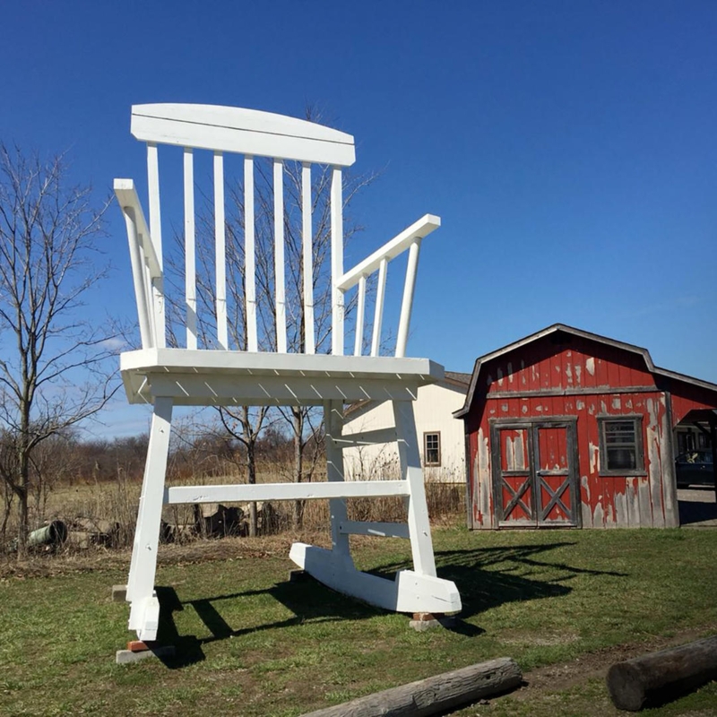 Oversized White Rocking Chair Outdoor Decor