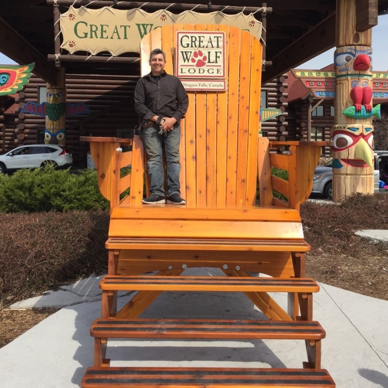 Oversized Wooden Adirondack Chair at Great Wolf Lodge