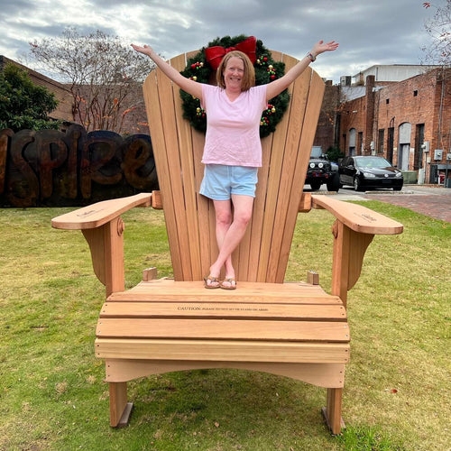 Oversized Wooden Adirondack Chair for Outdoor Spaces
