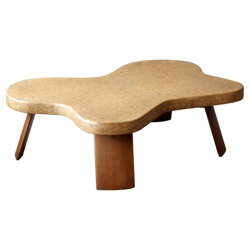 Paul Frankl Organic Cork and Mahogany Coffee Table