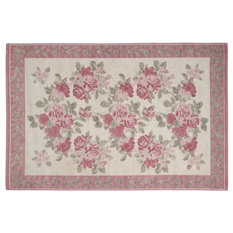 Pink and Red Floral Roses Rug Tapestry