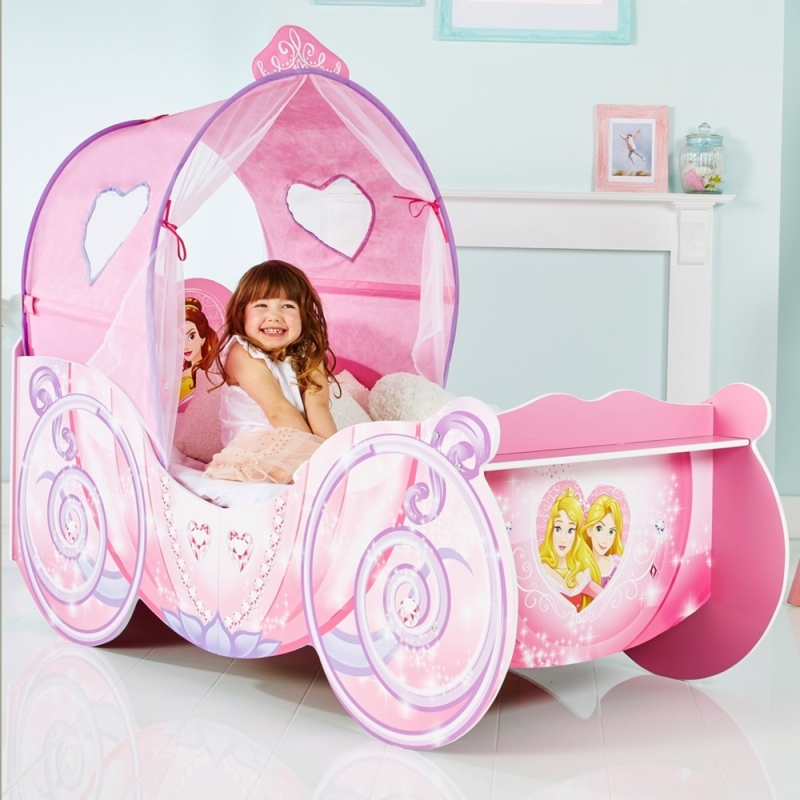 Pink Disney Princess Carriage Kids Bed Design